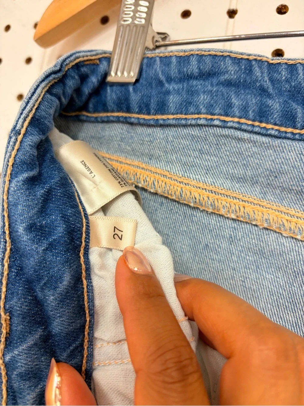 L'AGENCE Mediun Wash  Blue Straight-Leg Jeans